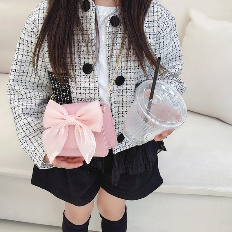 Childrens Girl Crossbody Cute Bowknot ned Shoulder Bags Handbags and Fashionable 250605