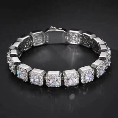 5mm-8mm vvs1 Color D Moissanite Necklace Chain Luxury For Men/Women Hip Hop Jewelry Sterling Silver 925 Bracelet For Gifts