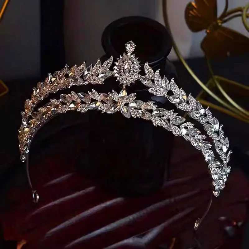 Baroque Luxury Crystal Bridal Tiaras Crown Headwear Rhinestone Pageant Prom Diadem Bride Headbands Wedding Hair Accessories Z250605