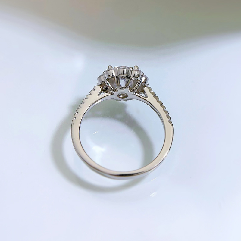 Choucong 1CT Round Cut Moissanite Diamond Sparkling Luxury Jewelry Soild 100% 925 Sterling Silver Party Eternity Women Engagement Flower Ring For Love