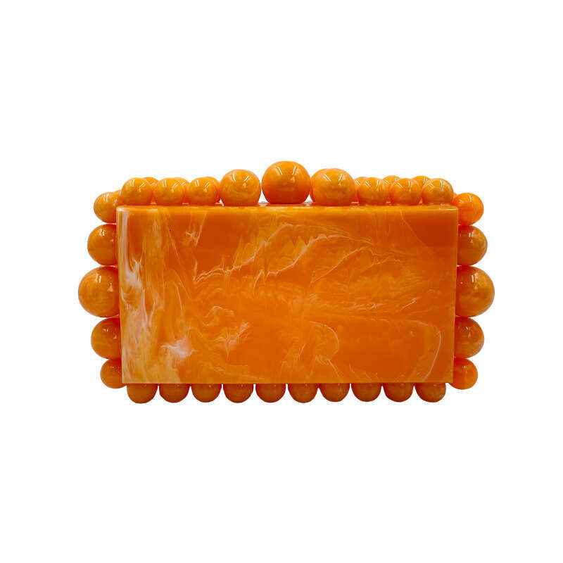 New Marble Pattern Acrylic Candy Color Ins Style Women's Beaded Shoulder Bag