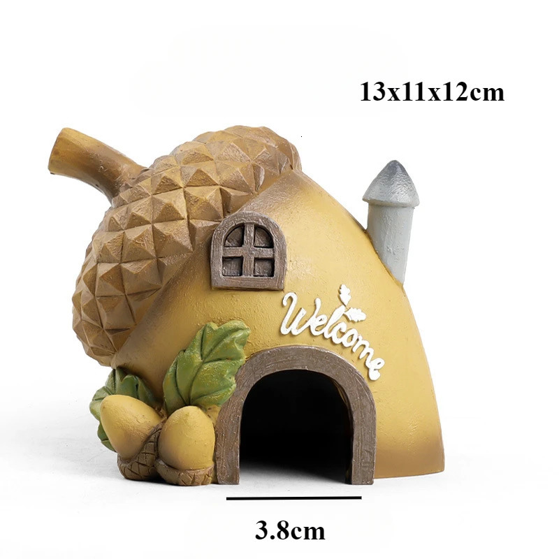 Mini Aquarium Decoration Fruit House Pineapple House Landscape Accessories Artificial Resin Crafts Fish Tank Fish Fry Decoration 250604