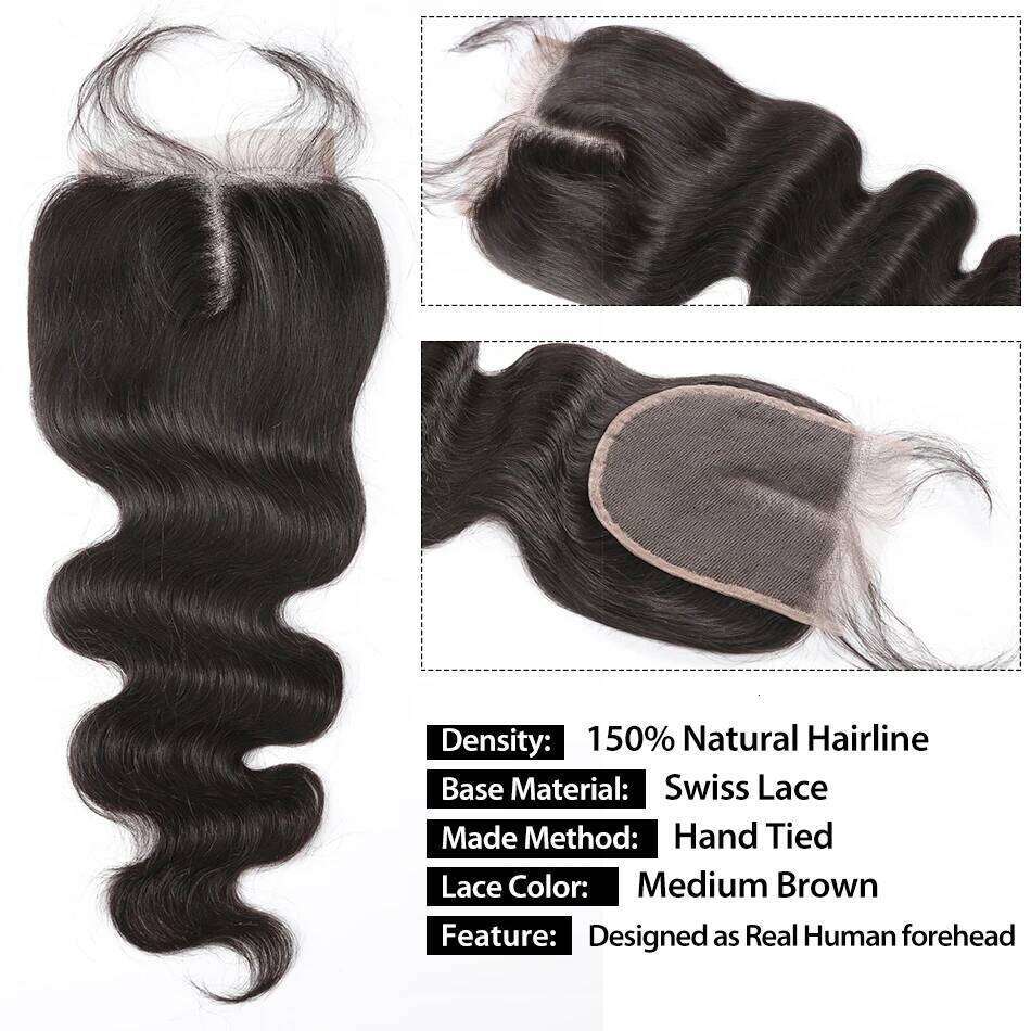 12A Jaycee Brazilian Bodywave 3 Bundles with Body Wave Remy Human Hair Weave With Lace Closure