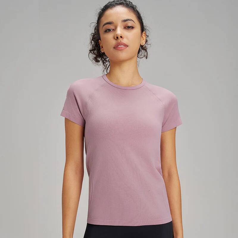 Ten Quick Dry Sports T-Shirt Women's Sweatshirt Breathable Fiess Clothing Solid Color Yoga Short Sleeve Top