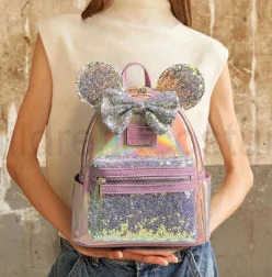 Disney Stitch Loungefly Backpack Cute Cartoon Embroidered Design Backpack Fresh And Casual Mini Backpack Womens Bag W250620