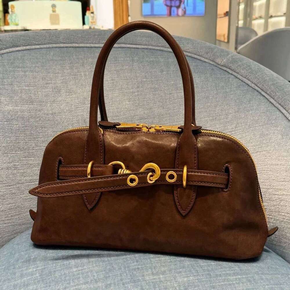 Vintage High-End Feel Cow Leathershell Tote Fashionable Single Shoulder Slant Cross Women's Underarm Bag