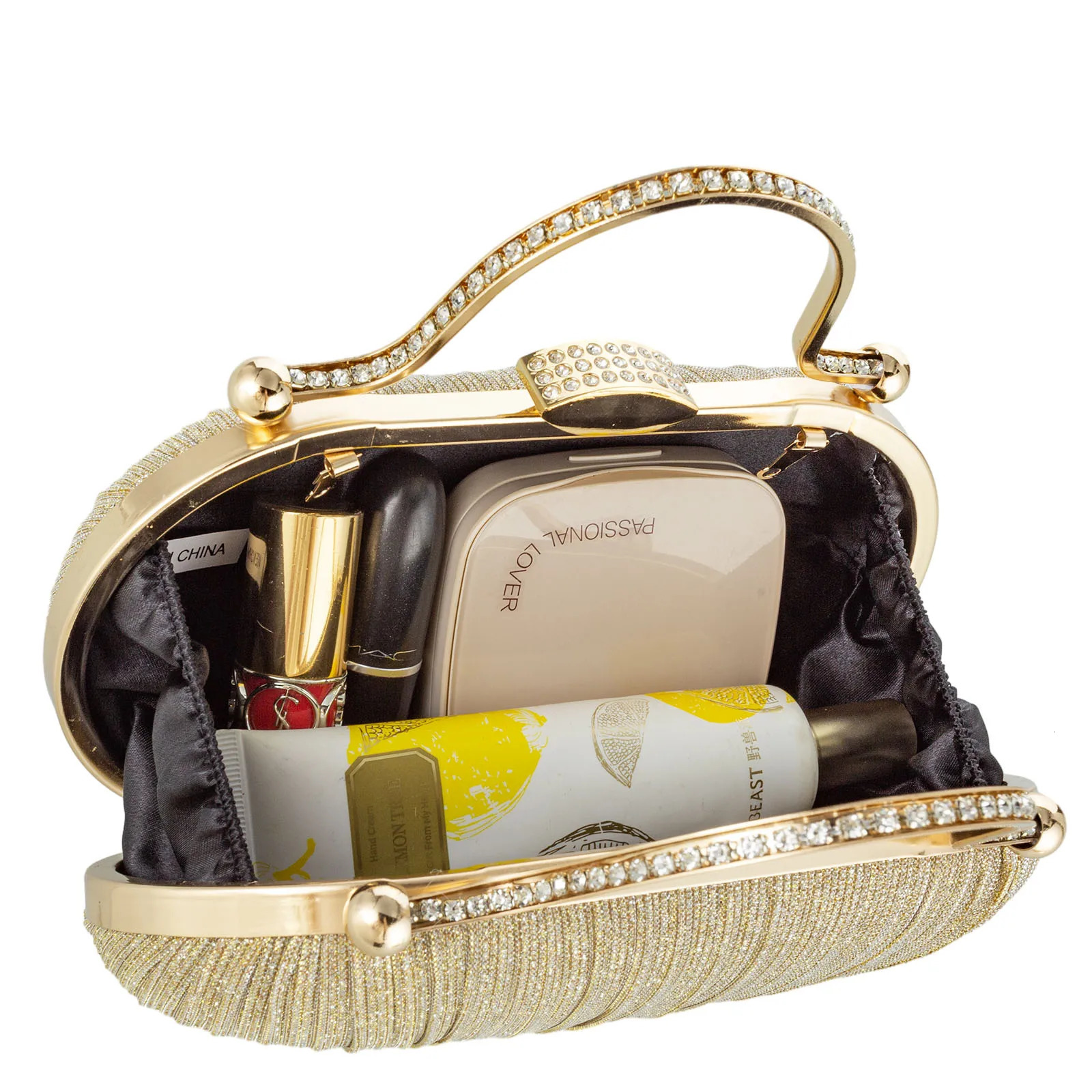 Glitter Bling Glamorous Evening Bags Mini Rhinestones Decorated Box Shaped Dinner For Party Girl Women Prom Banquet 250605