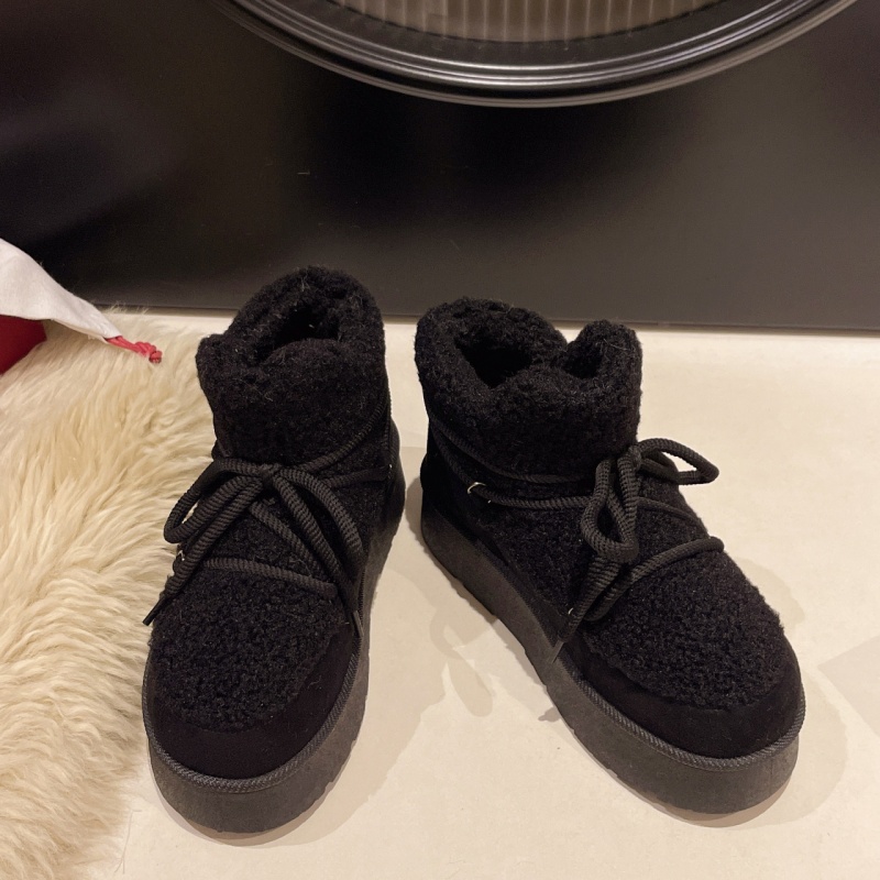 2025 free shipping autumn and winter new female designer thick soled fashionable and plush thick warm short snow boots