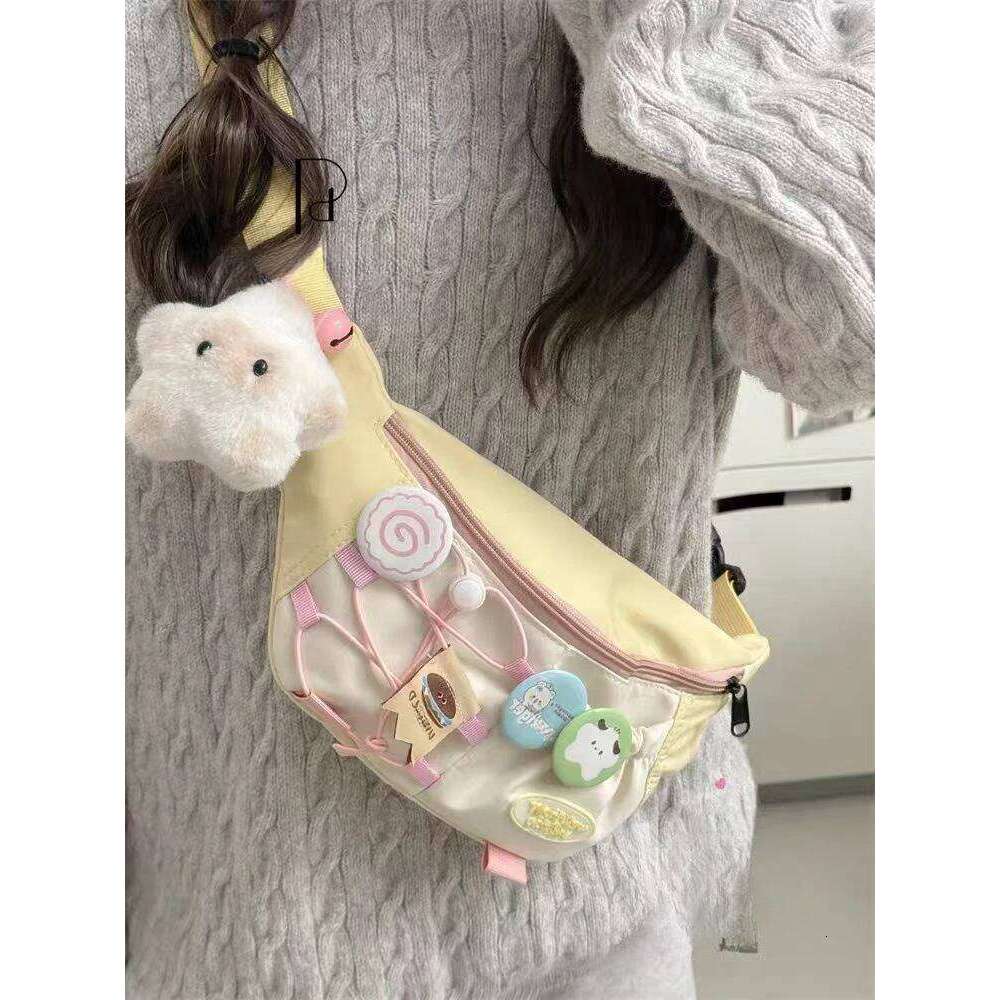 MBTI Casual Crossbody For Women Japanese Style Cute Fashion Fanny Pack Contrast Color Kawaii Female Designer Bags