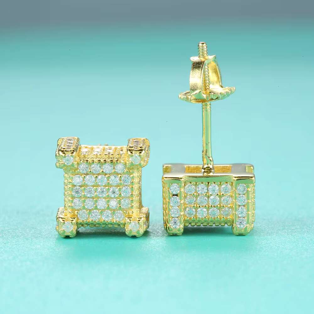 Factory Price VVS Diamond Earring 925 Sterling Silver Hip Hop Earrings for Men Women Pass Tester VVS Moissanite Stud Earrings