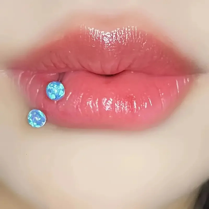 1PC Opal Ball Circular Ring Horseshoe Barbell Nose Ring Ear Tragus Cartilage Helix Earring Stud Labret Lip Ring Jewelry 250605