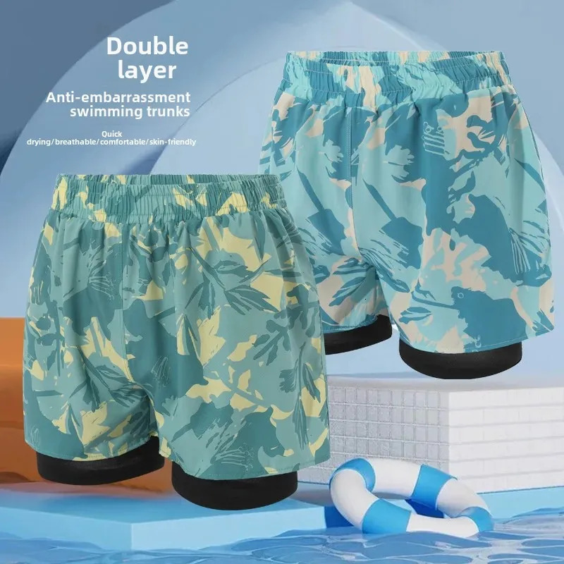 Mens Swimming Trunks Quick Dry Large Size Anti-Embarrassment Beach Pants Essential for Springs And Beach Travel 250530