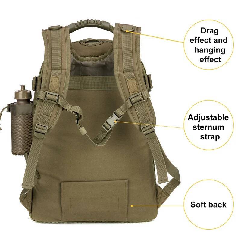60L Male Travel Tactical Large Hiking Camping backpack Expandable Army Backpacks Molle 3 Day Assault Pack Rucksacks
