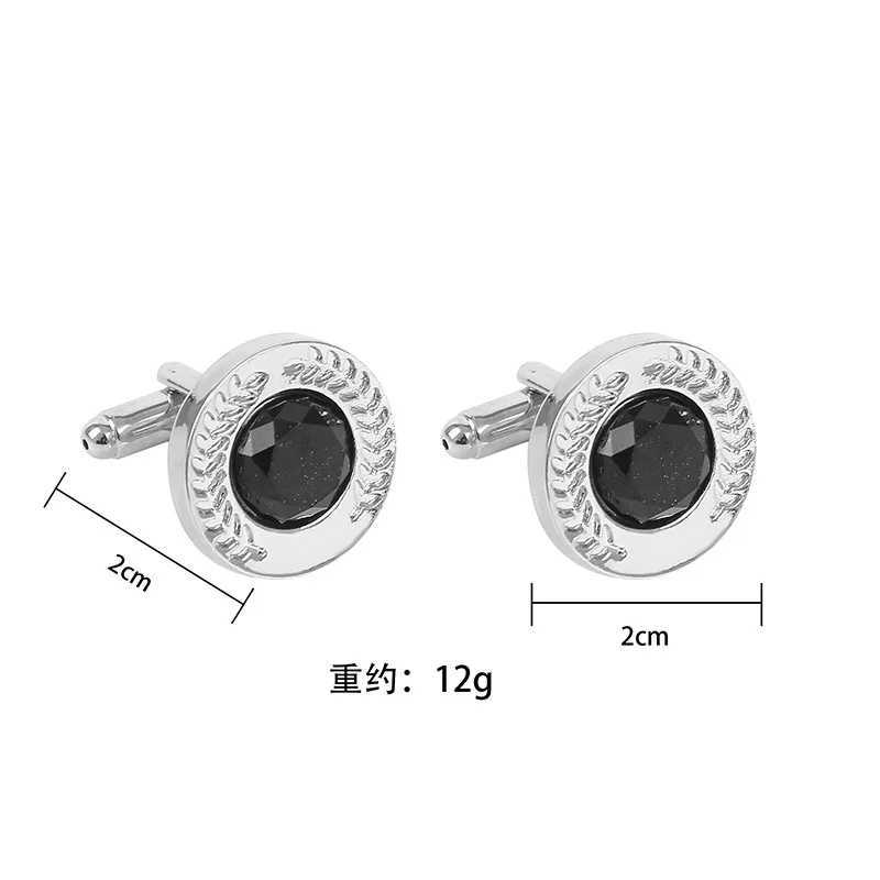 Mens Luxury Black Crystal Cufflinks Fashion Wedding Business Suit Shirt Cufflink High Quality Sleeve Nails Button Male Gifts W250606