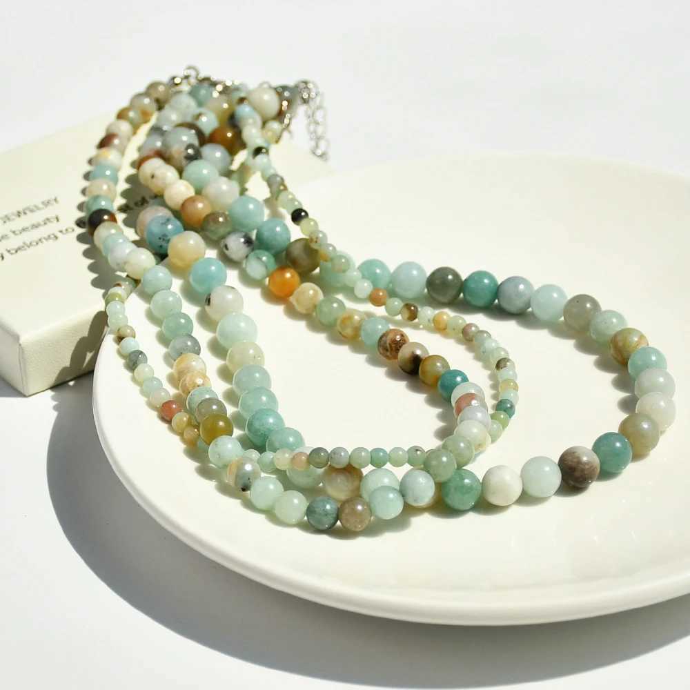 Natural Iite Stone Necklaces Bohemian Women Handmade Beaded Jewelry Y250605
