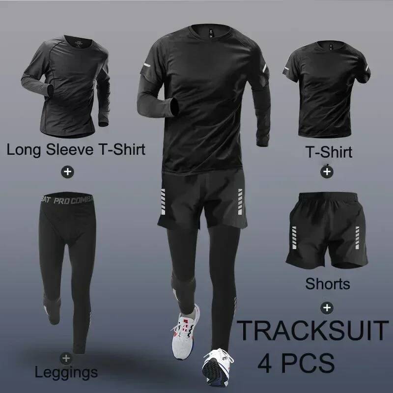 Ddmyoutdoor Mens Sportwear PCS Tracksuit Sport Suits Men Sports Quick Drying Running Sets Joggers Training Gym Fiess Workout Jogging Suit