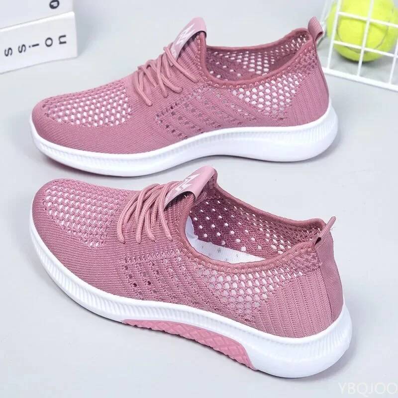 Ddmyoutdoor Women Flat Casual Fashion Breathable Mesh Vulcanized Shoes Sneakers Summer Ladies Boat Shoe Zapatos Para Mujer Outdoor Shoes