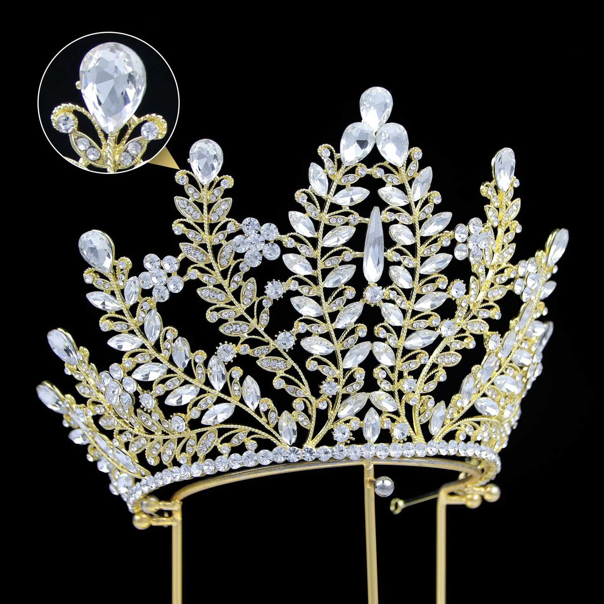 Luxury High Quality Royal Queen Wedding Crown for Women Large Crystal Banquet Tiara Party Costume Hair Jewelry Accessories Z250605