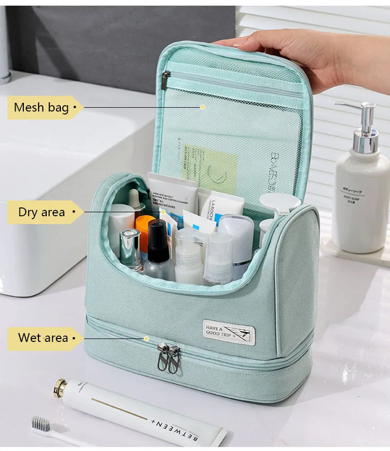 Men Necessaries Multifunctional Hanging Makeup Bag Travel Organizer Cosmetic Bags Women Oxford Case Wash Toiletry Bag 250605