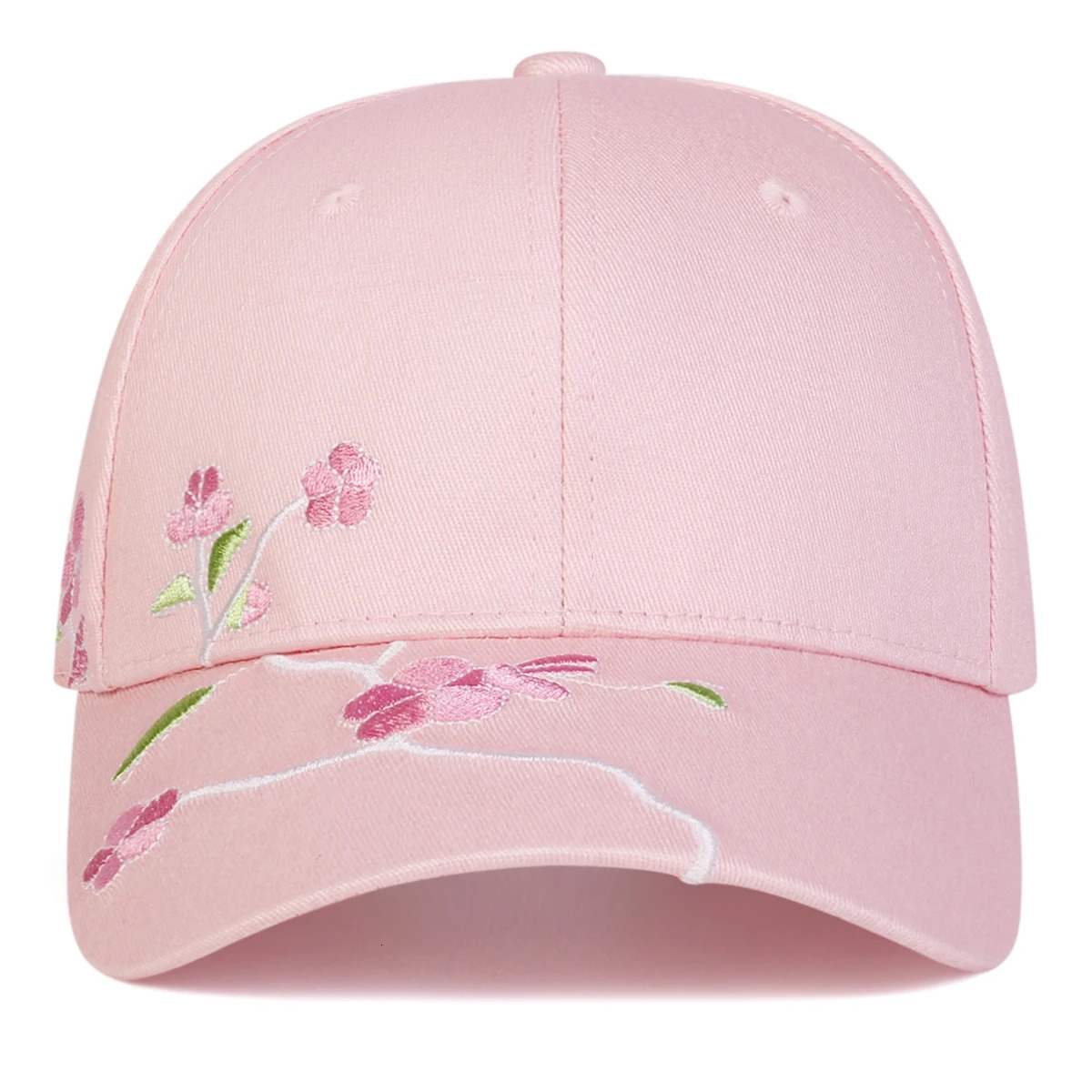 1piece Unisex Peach Blossom Embroidery Baseball Cap Outdoor Adjustable Sunscreen Leisure Hat Spring Autumn Travel Vacation 250604