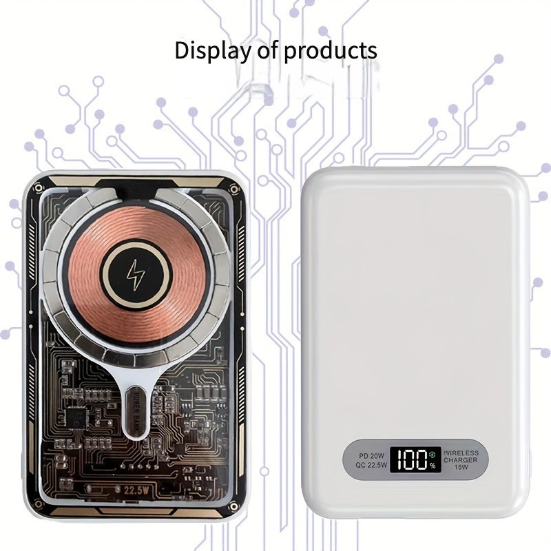 Fast-Charging MagSafe Compatible Mobile Phone 5000mah Transparent version wireless magnetic Powerbank Durable Backup Battery Accessory for Your phone 