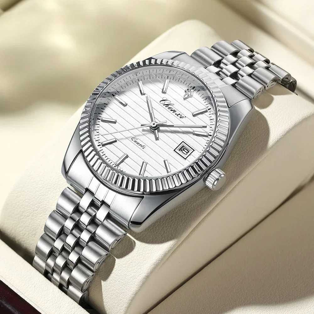 CHENXI New 004D Mens Watch Business Elegant Waterproof Luminous Quartz Clock Stainless Steel Watches Luxury Men 2024 Y250605