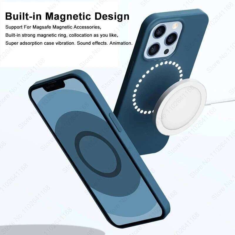 Official Original Animated Leather Cases iPhone 16 13 14 Pro Max for Magsafe Magnetic Wireless Charging Cover For 15 Plus