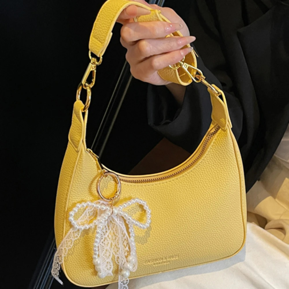 Summer Lychee Pattern One Shoulder Bag Women Delicate High Grade Zipper Versatile Underarm Bags Daily Crossbody Packs 250605