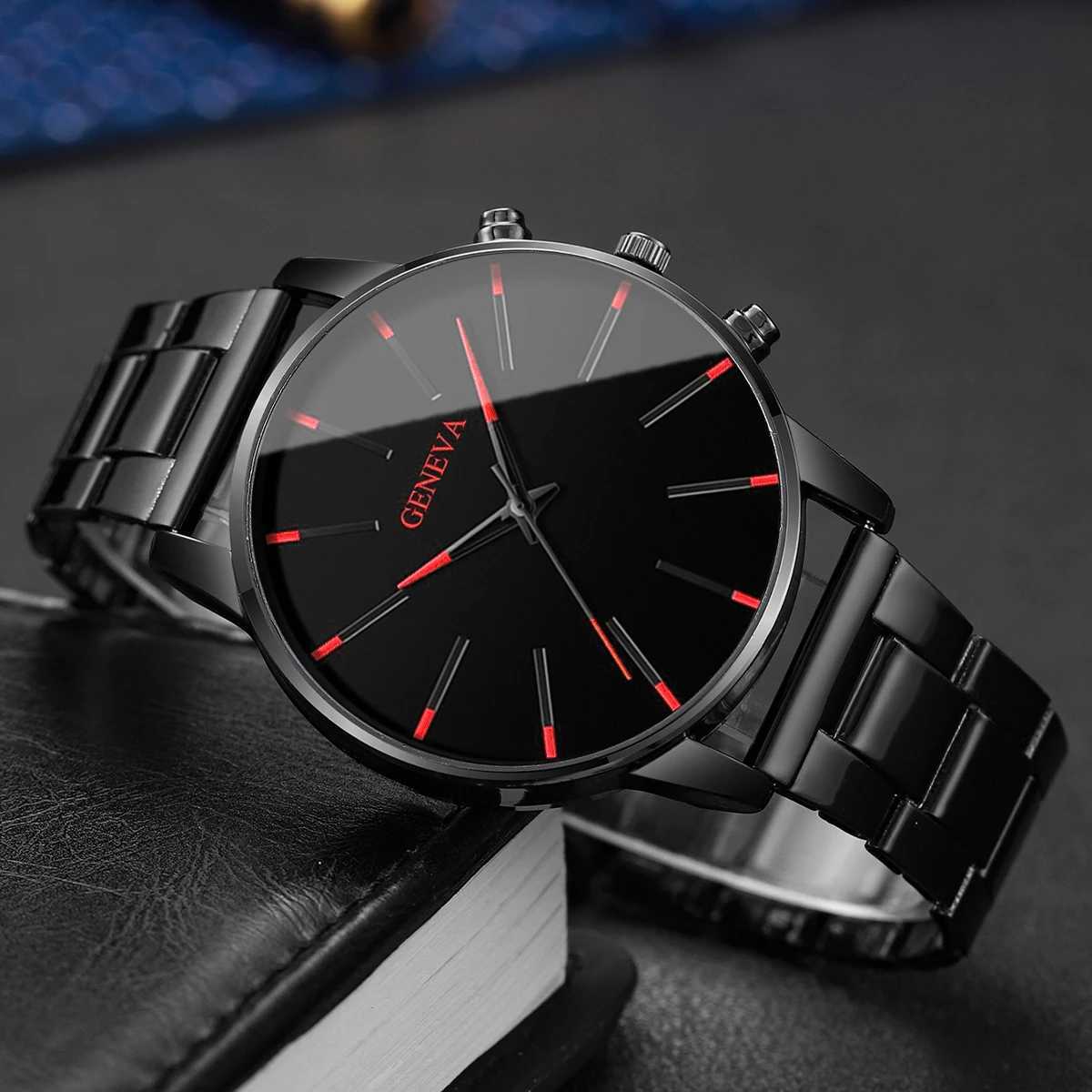 Fashion Men Black Quartz Watch Luxury Men Business Watches Casual Clock Reloj HombreWithout Box Y250605