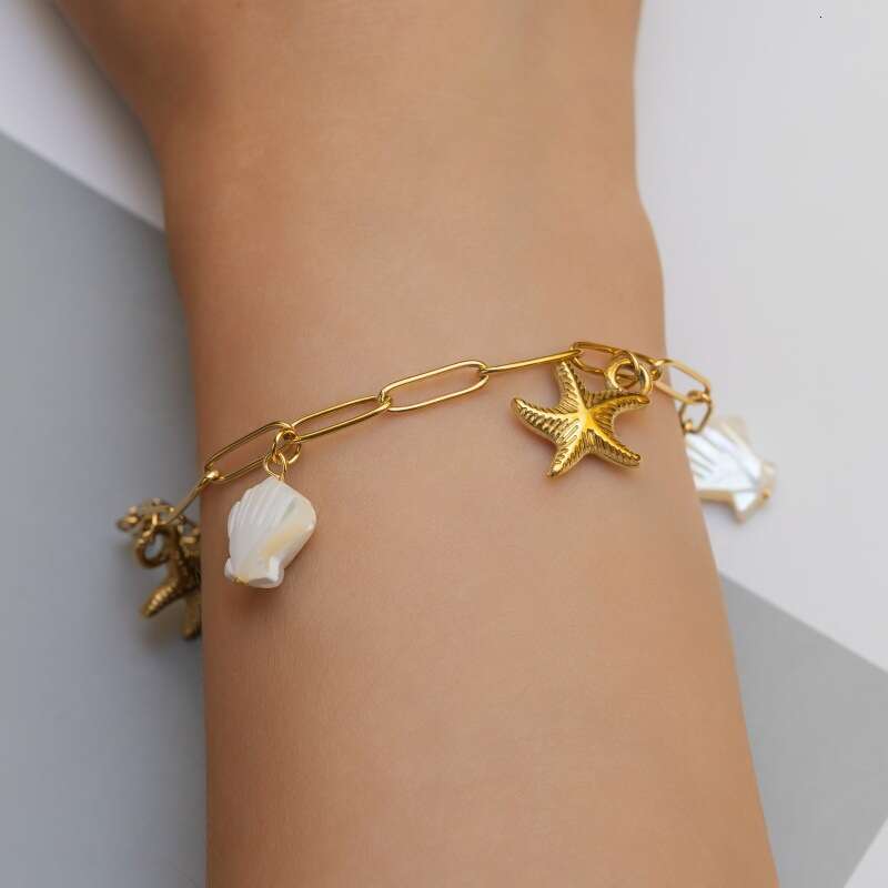 Ins Ocean Element Bracelet Starfish Shell Vacation Style Pendant Jewelry