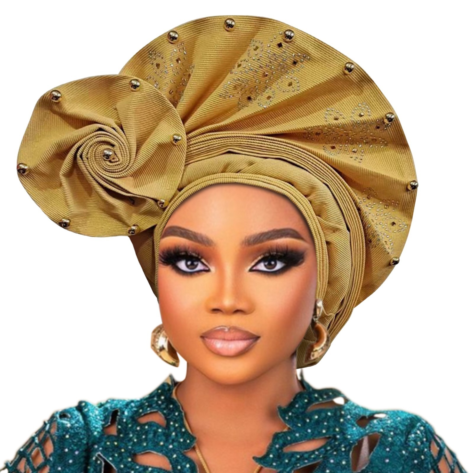 Party Hats latest aso oke auto gele headtie Already Handmade African Cap Nigerian Wedding Gele Women Braid Turbans Ladies head Wraps 7L0981 231026