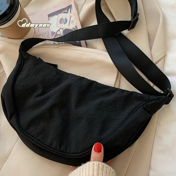 New Women's Crossbody Fashion Casual Nylon Dumpling Versatile Shoulder Trendy Lightweight Small Cloth Bag ddmynov