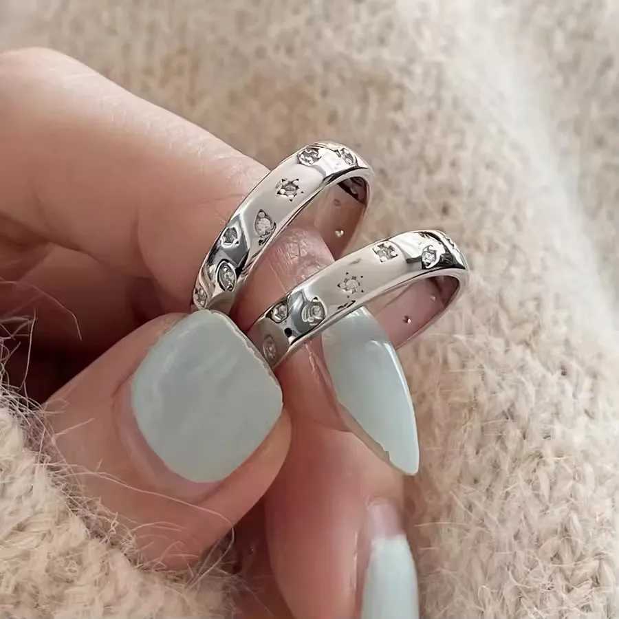 925 Sterling Silver Rings for Women Couple Minimalist Handmade Simple Narrow Zircon Ring Fine Jewelry Gift Prevent Allergy W250606