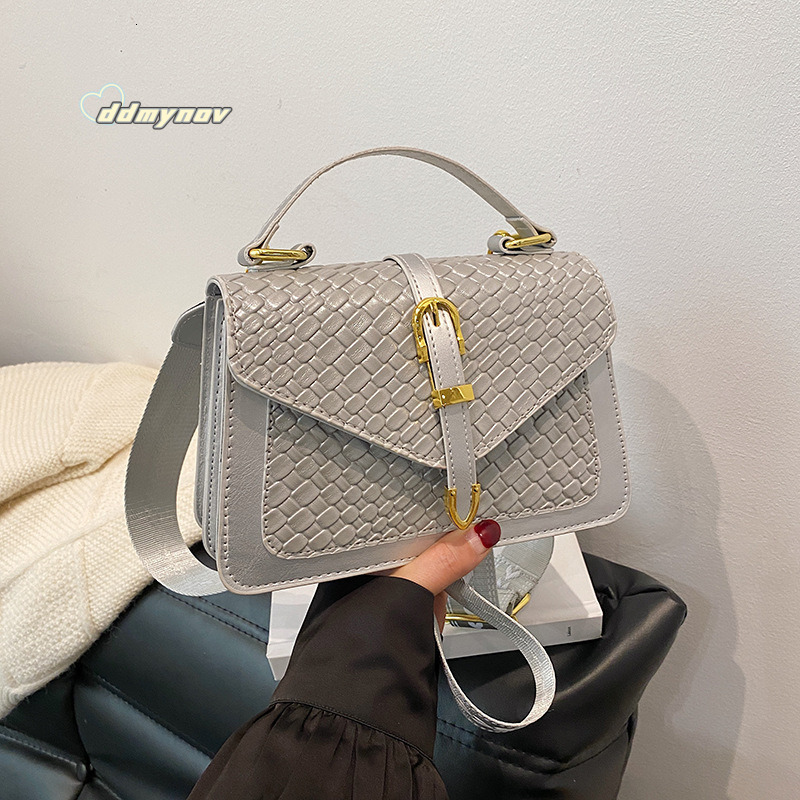 Handbag for Women 2025 New Fashion Embossed Woven Pattern Versatile Stylish Single Shoulder Crossbody Small Square Bag ddmynov