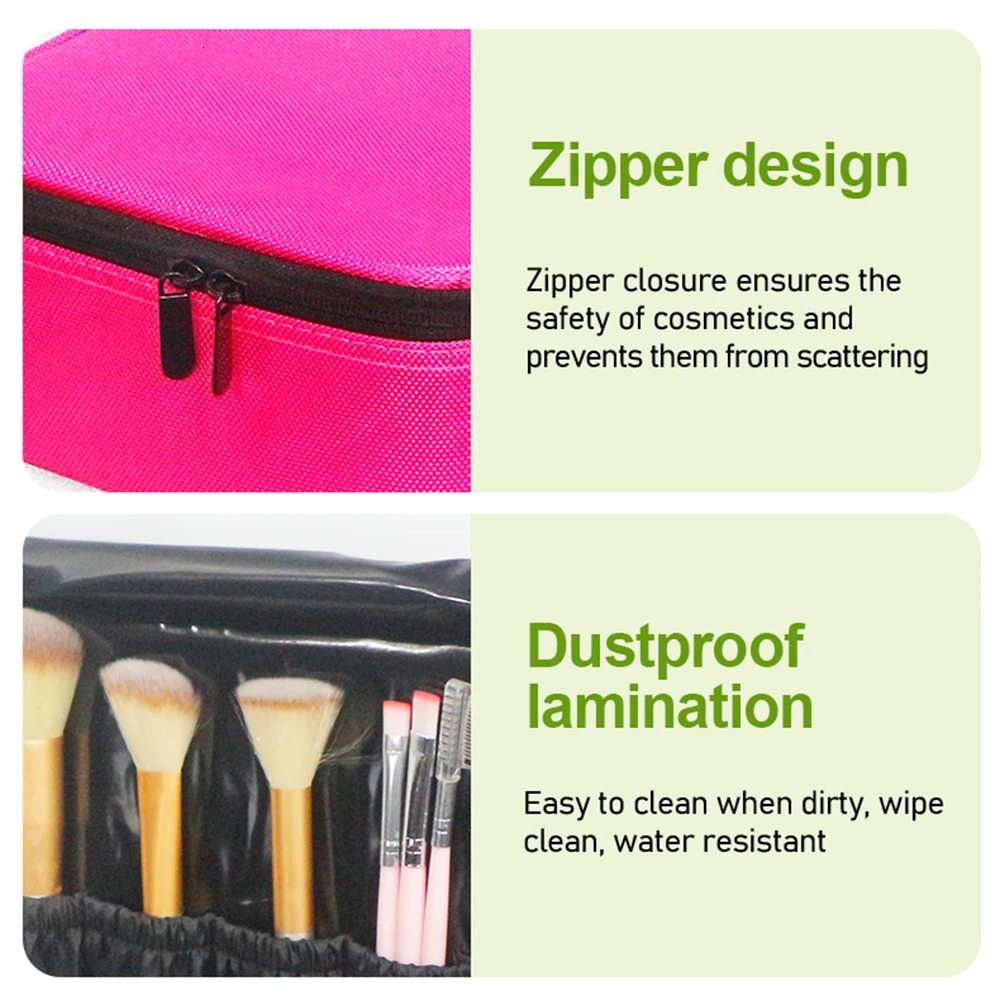 GLADCASE Portable Cosmetic Storage Bag Makeup Beauty Brush Organizer with Adjustable Dividers Travel Washing for artist 250605