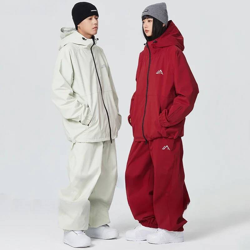 Ddmyoutdoor New Adult Skiing Suites Couple Loose Warm Ski Clothes Winter Windproof Snow Tracksuit Pro Waterproof Snowboard Hoodie Pants Jogging Suit