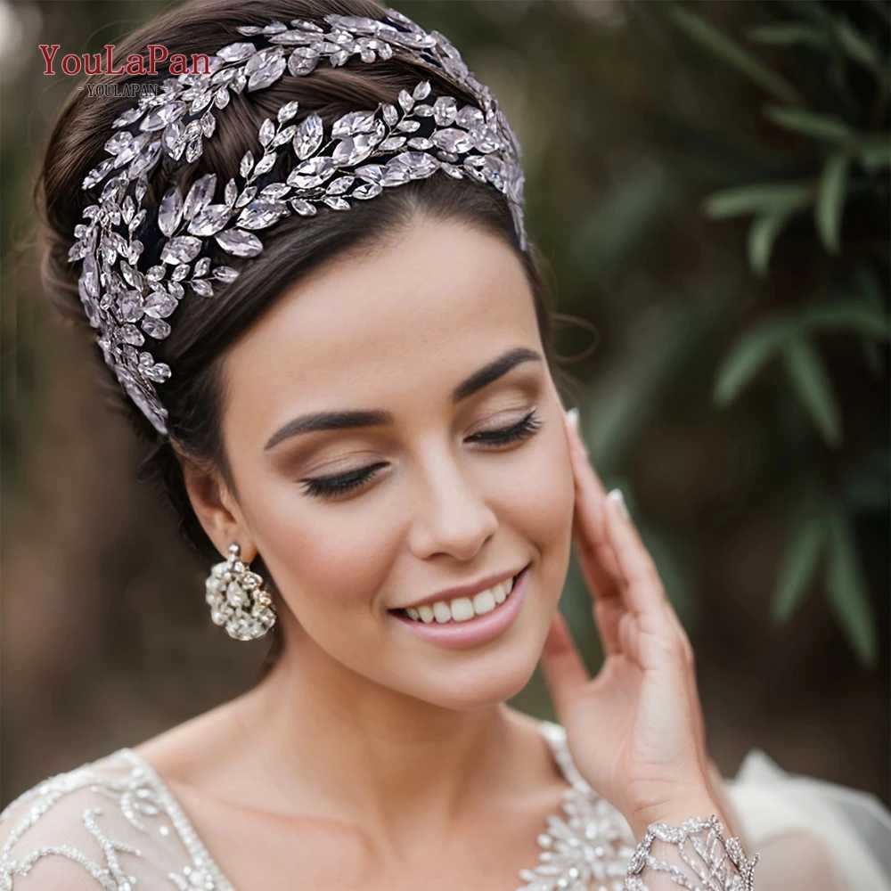 TOPQUEEN Bridal Crowns and Tiaras Woman Headgear Rhinestone Hairbands Wedding Accessories Bride Headband Headdresses HP304 Z250605