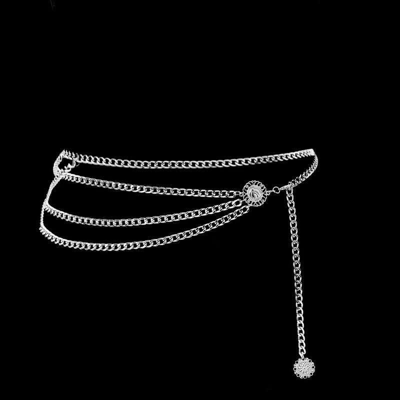 Metal Hollow Circle Chain for Women, Unique Versatile Clothing Decoration Waist Chain, Fashion Accessories