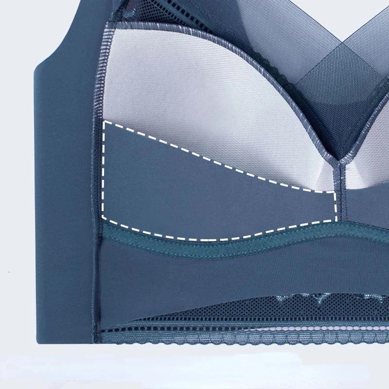 L-6L Women Large Bra Push Up Ice Silk Seamless upper Bralette Lace Wireless Summer Bras Plus Size Top Lingerie Underwear 15019 250530