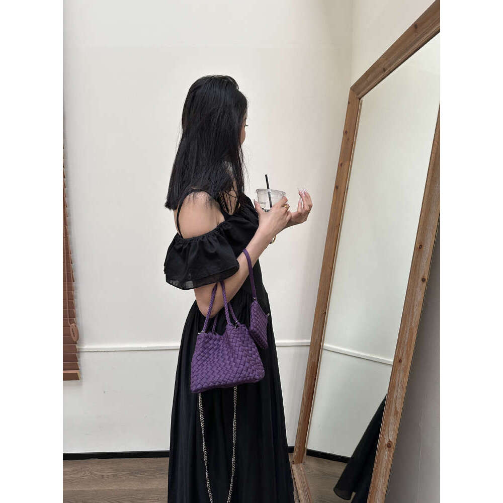 New Women s Handbag Handwoven Bucket Waterproof Canvas Casual Tote Small Square Bag Trendy