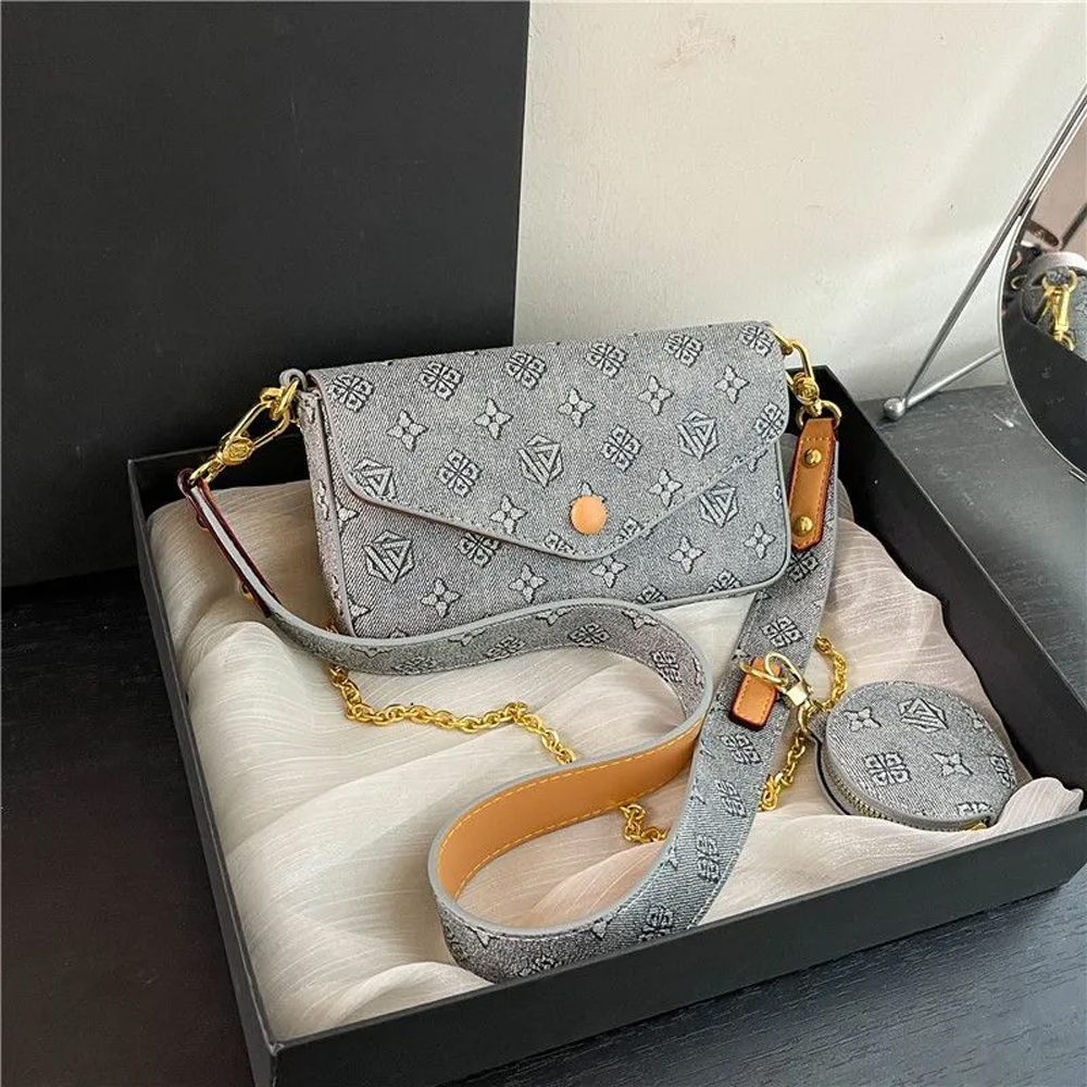 2025 New Designer Bag Shoulder Bag Luxury Bag High Quality Women's handbag Purse 3-in-1 Leather Embossing Crossbody bag Chain bag Underarm Bag mi