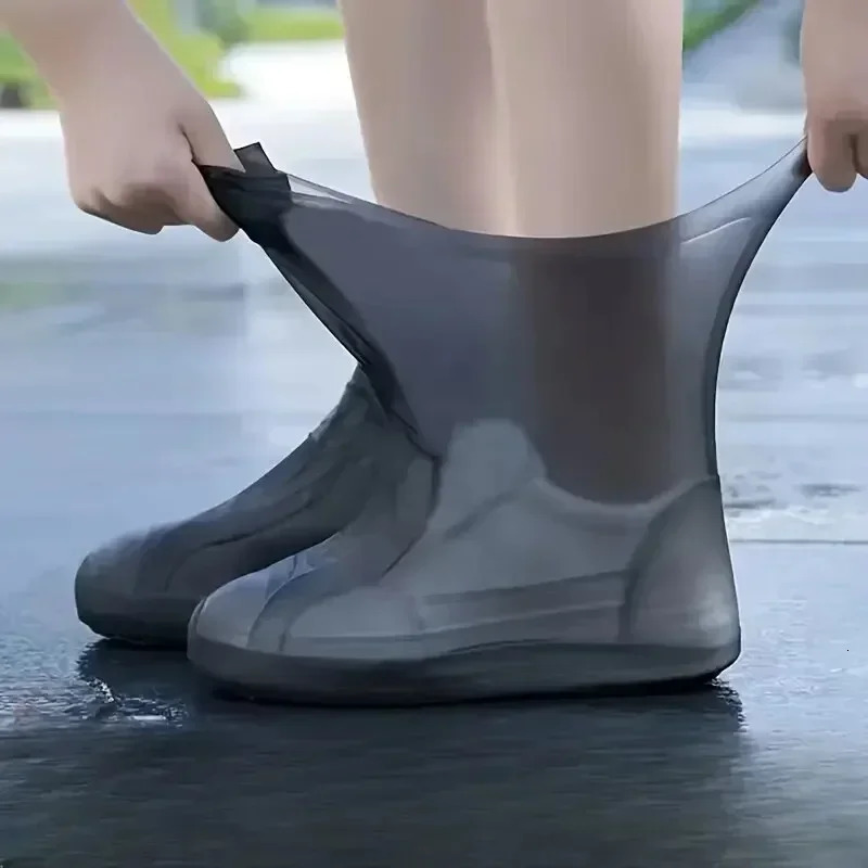 1 Pair Rubber Rain Boot Overshoes for Outdoor Use Silicone Waterproof Shoe Covers Rainy Day Cover Reusable NonSlip 250528