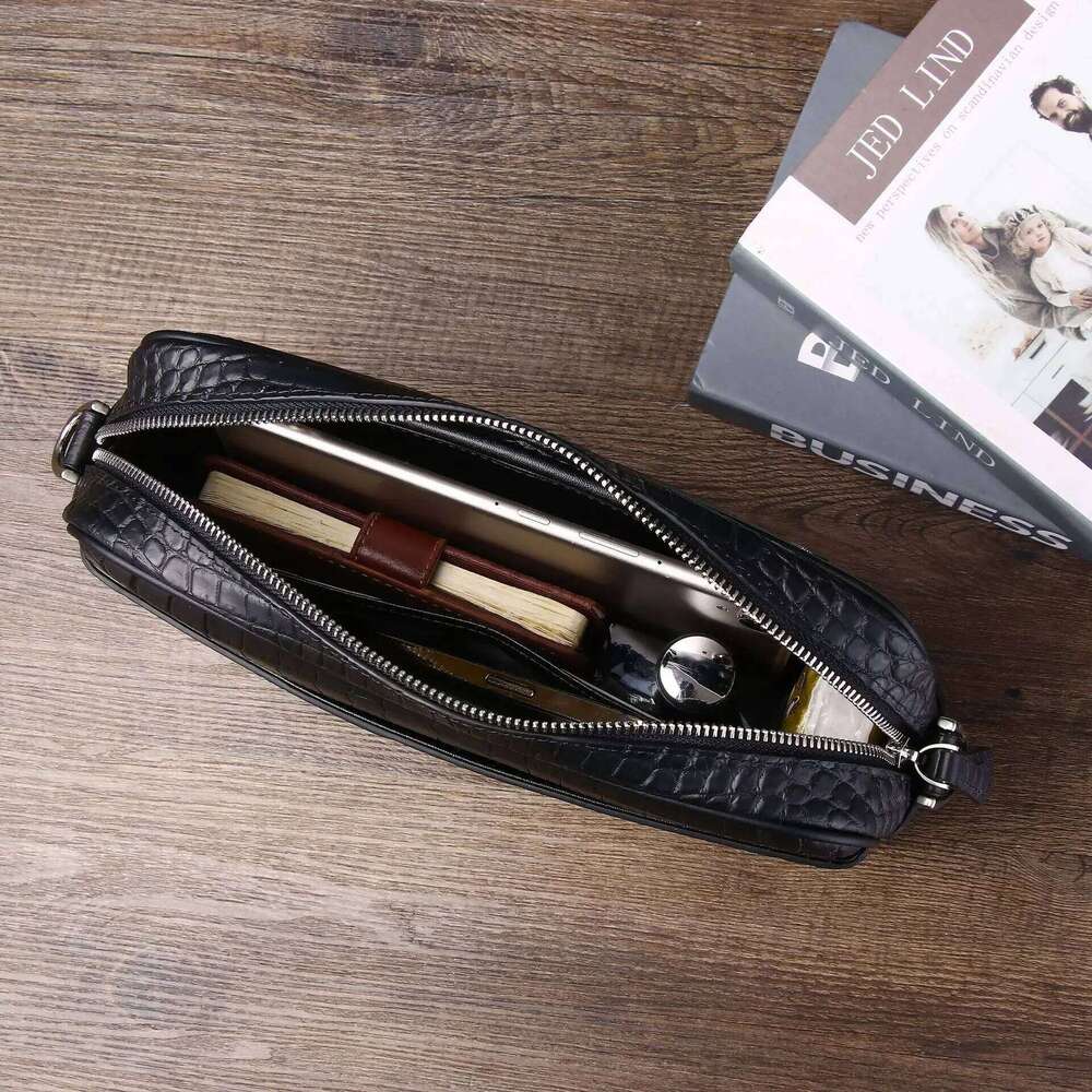 New Alligator Men's Handbags Cow Genuine Leather Male Shoulder Bag Crossbody Boy Matte Finish Leather Messenger Bags 2025/06/06