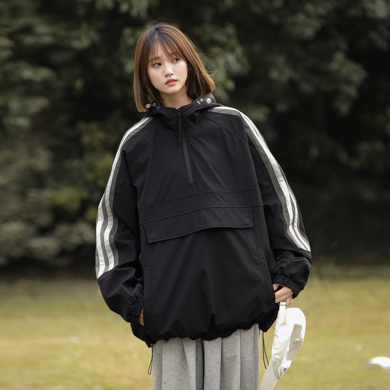 Ddmyoutdoor Spring And Autumn Waterproof Unisex Jacket Loose Fashionable Versatile American Outdoor Trend Hooded Jacket Jogging Suit