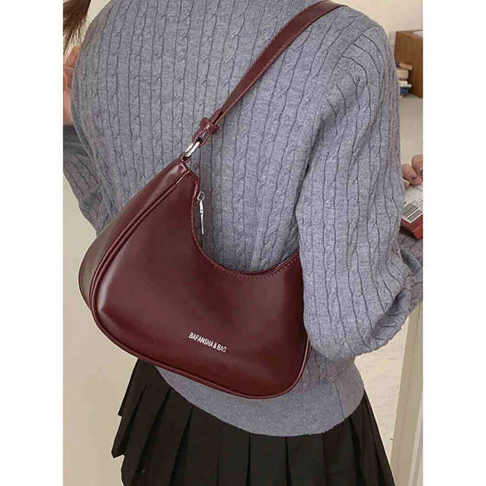 Retro Bury Leather Single Shoulder Women 2025 New Fashion Lady Commuting Underarm Bags Versatile Shopping Daily Pack
