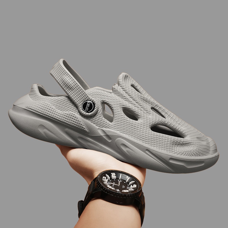 2025 Summer Free Shipping New Designer Men's Cool with Hole Shoes for Outer Wear Hollow Beach Sandals