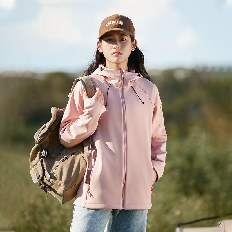 Ddmyoutdoor Spring Autumn Solid Color Velvet Warm For Men And Women Couples Soft Shell Single Layer Coat Jackets