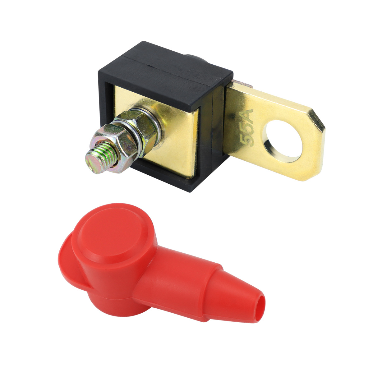 Car starter fuse with sheath assembly M6 iron stud high current 55A100A square connector