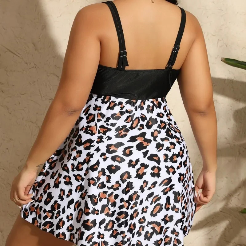 2024 Swimwear Large Size PLUS 0XL4XL Swimsuit Conservative Twopiece Long Skirt Printing Hair 250603