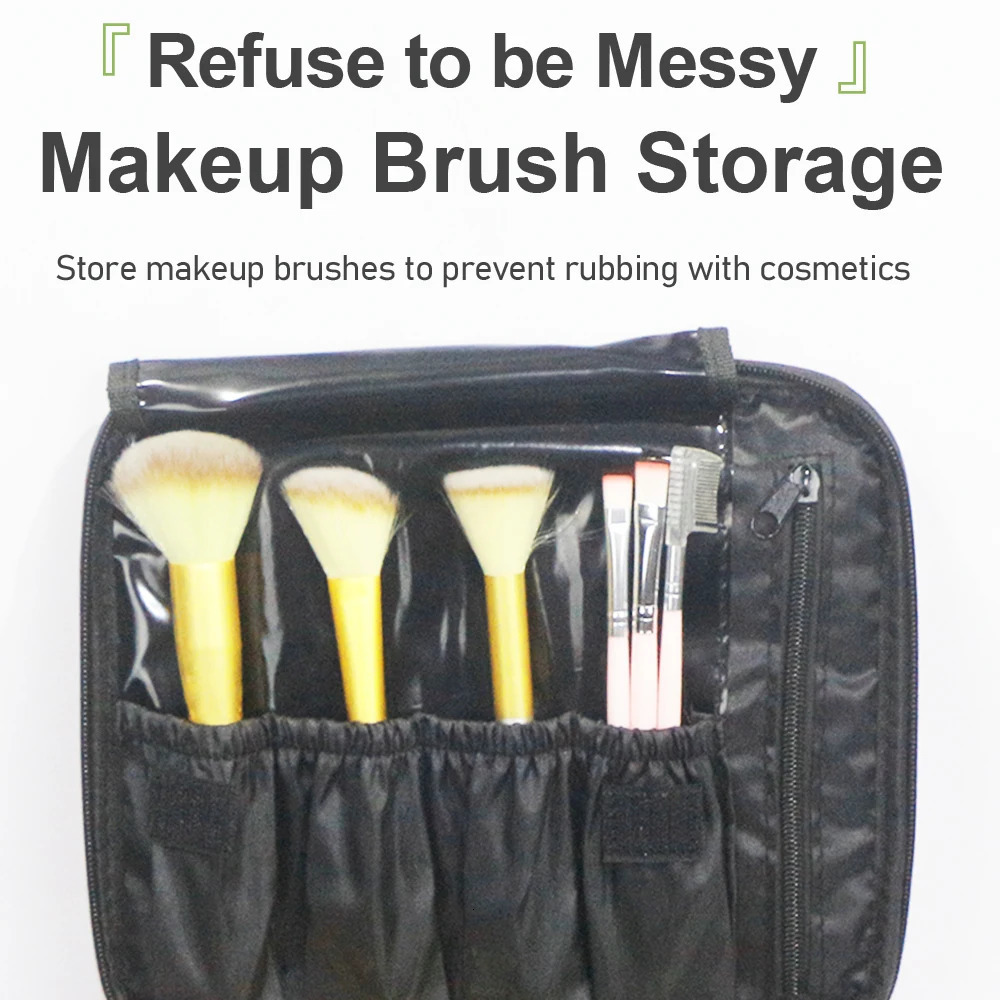 GLADCASE Portable Cosmetic Storage Bag Makeup Beauty Brush Organizer with Adjustable Dividers Travel Washing for artist 250605